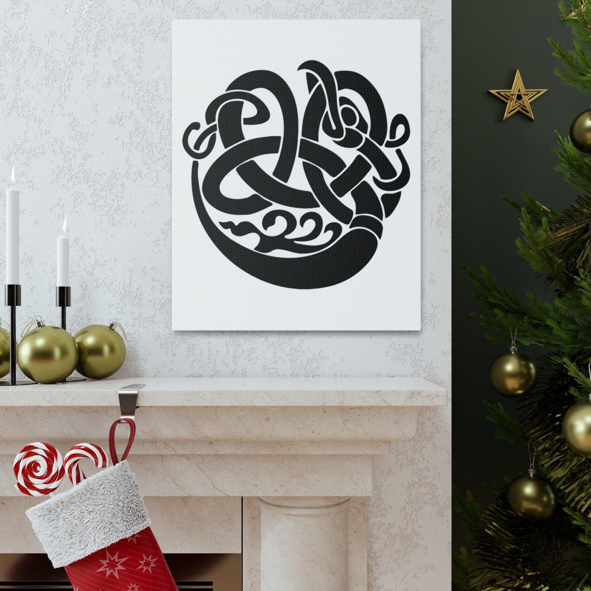 Viking Raven Knotwork Canvas - Ready To Hang - Viking Wall Art