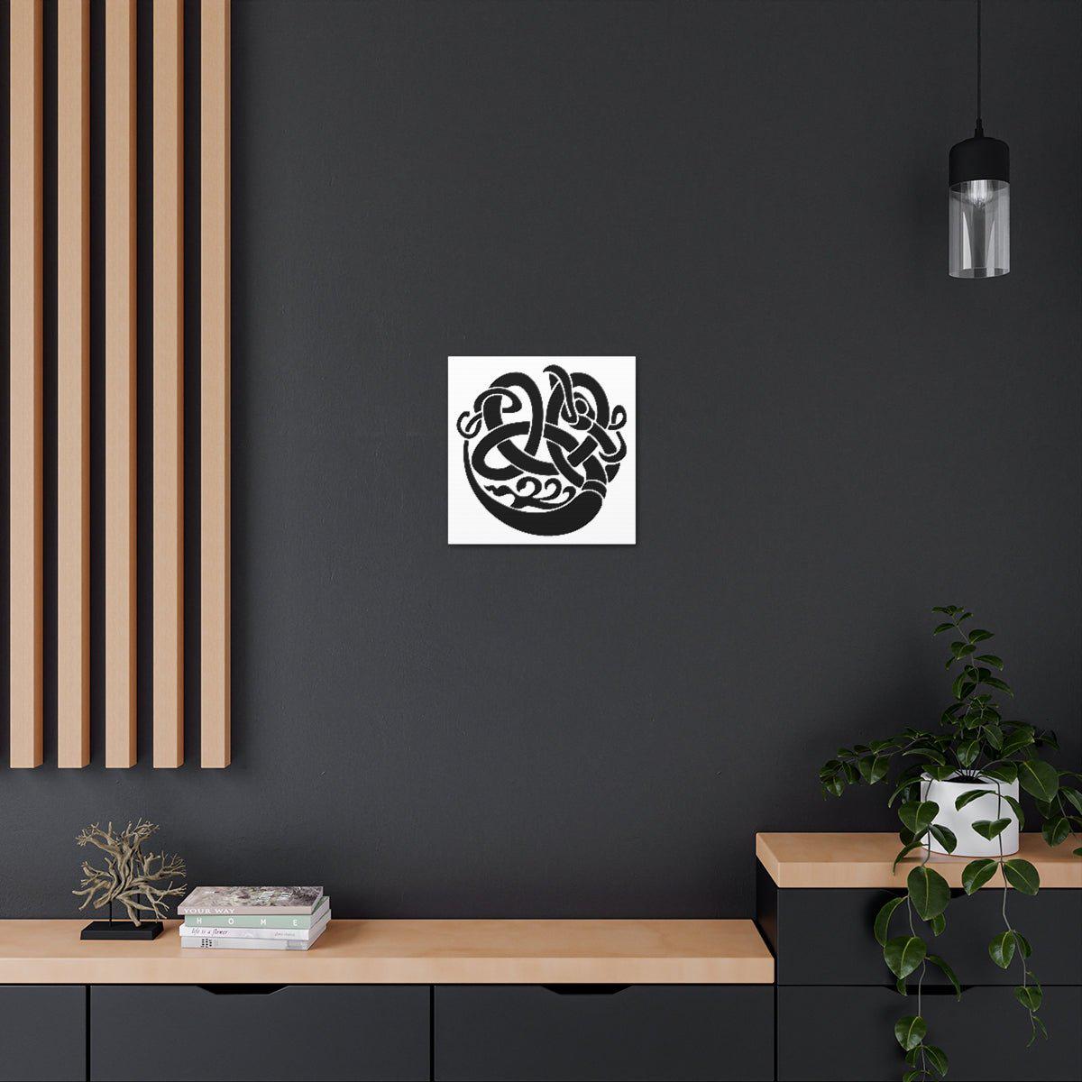 Viking Raven Knotwork Canvas - Ready To Hang - Viking Wall Art