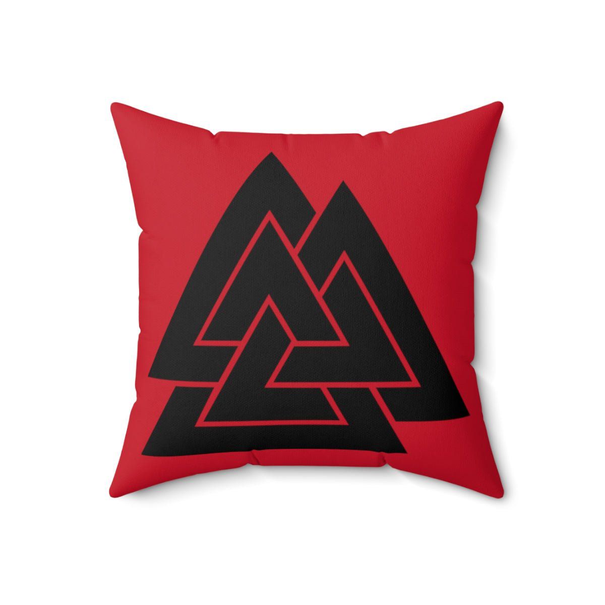 Red Viking Valknut Rune Symbol Cushion