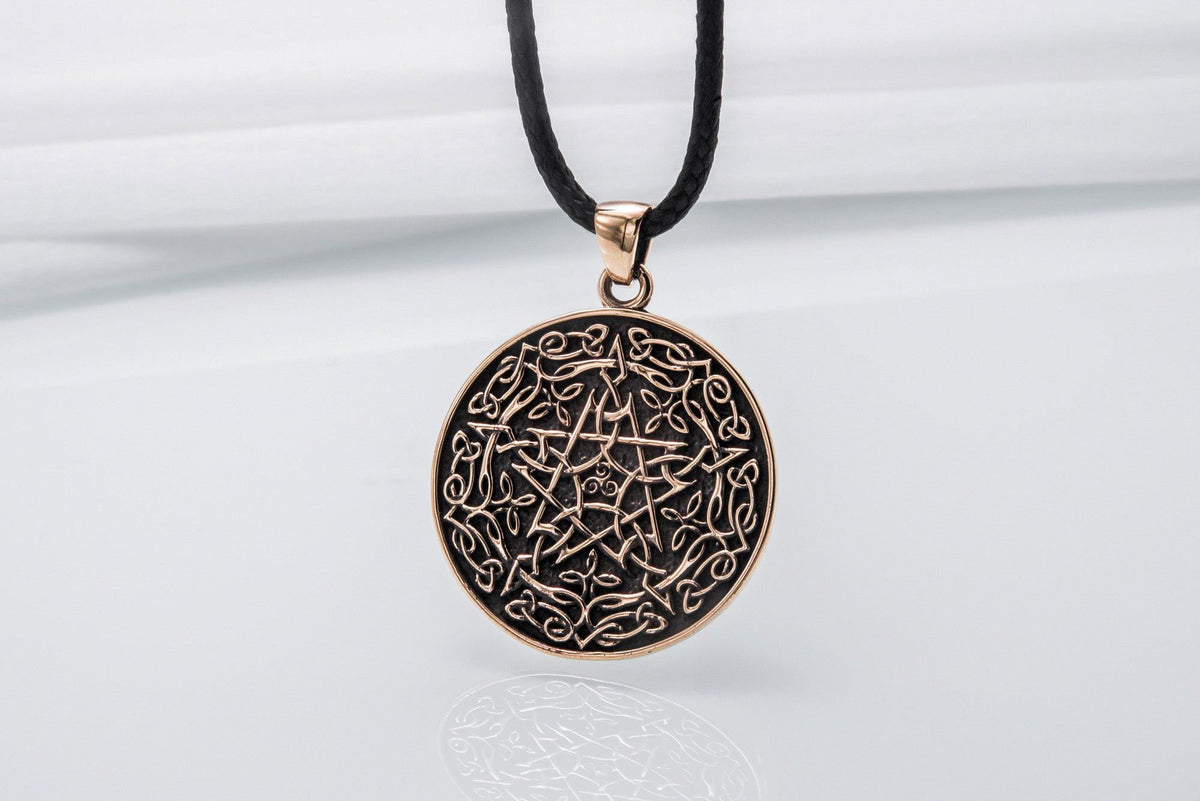 Wicca Symbol Pendant Bronze Handmade Jewelry