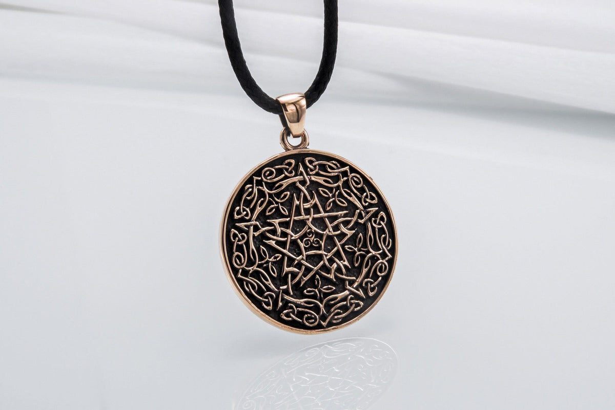 Wicca Symbol Pendant Bronze Handmade Jewelry