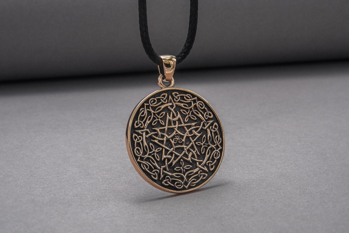 Wicca Symbol Pendant Bronze Handmade Jewelry