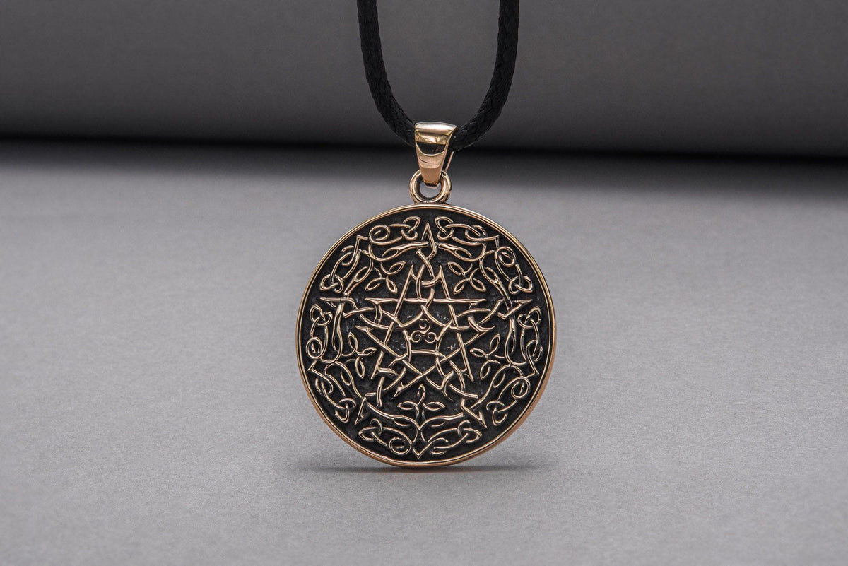 Wicca Symbol Pendant Bronze Handmade Jewelry