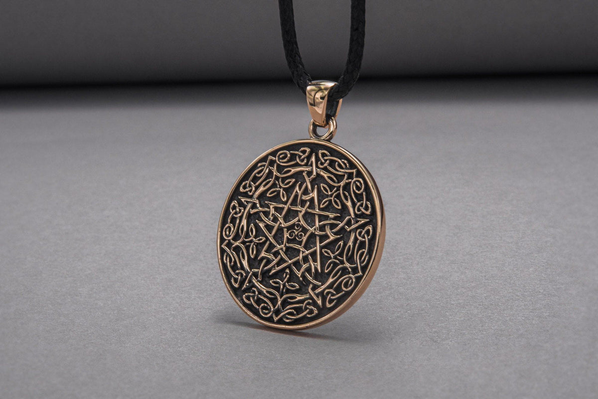 Wicca Symbol Pendant Bronze Handmade Jewelry