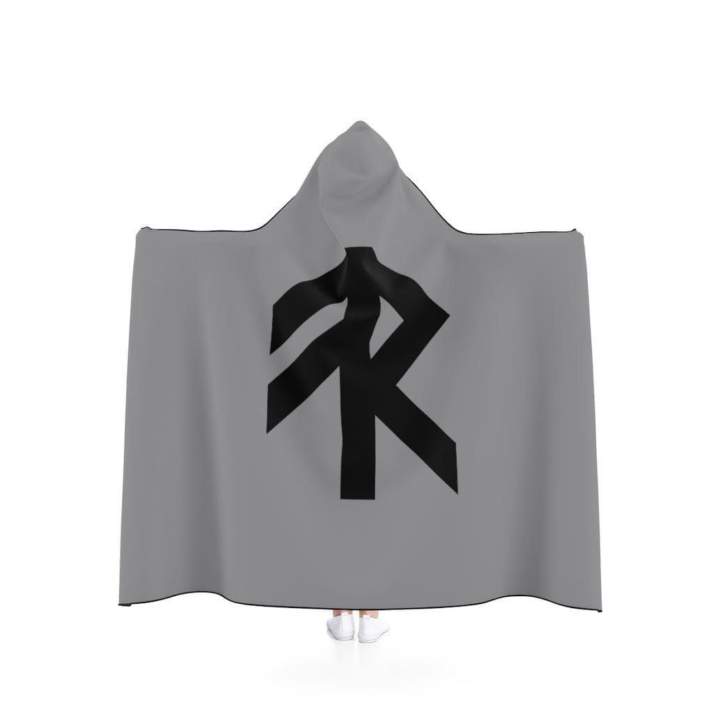 Gray Viking Energy Rune Symbol Hooded Blanket