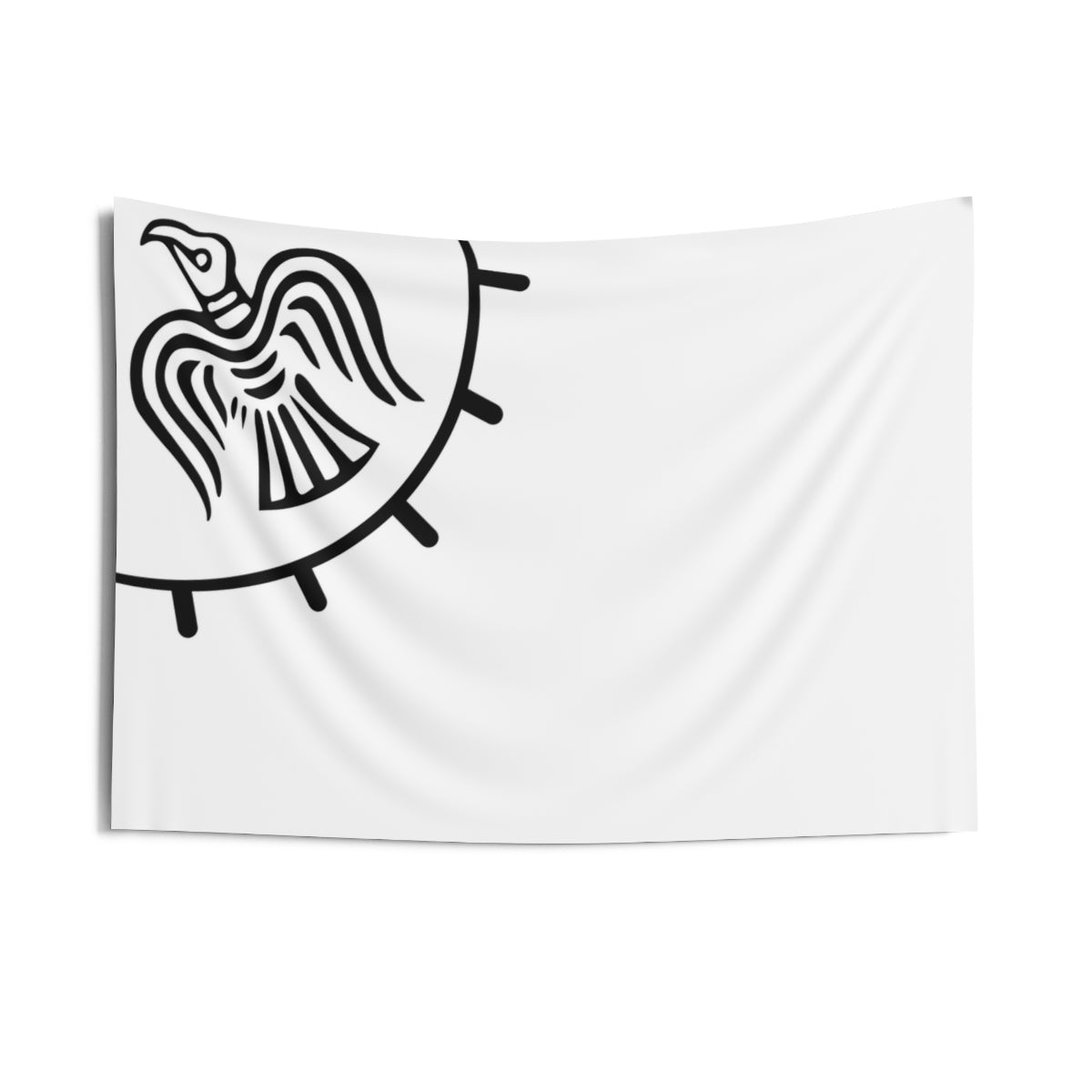 Viking Banner - Black Raven on White background on White Banner