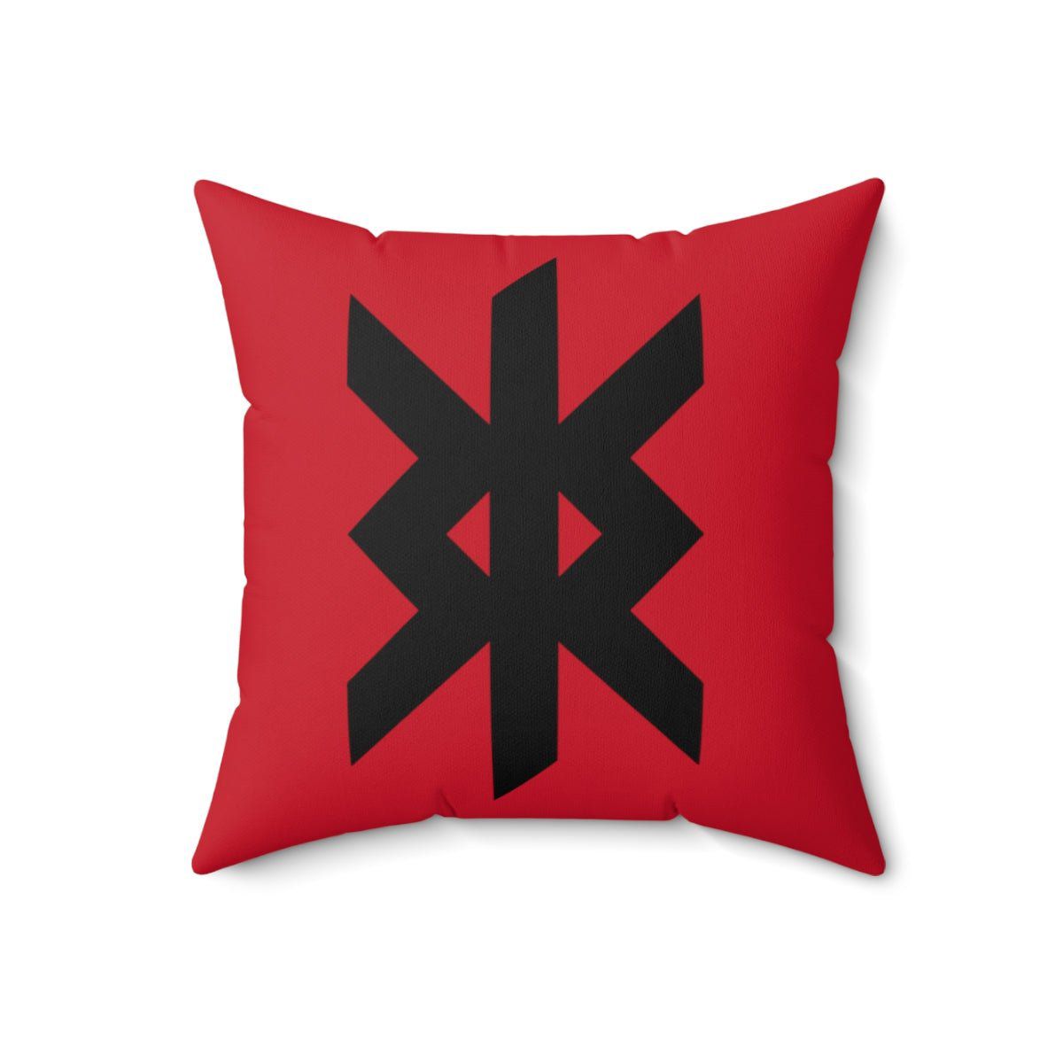 Red Viking Protection Rune Symbol Cushion