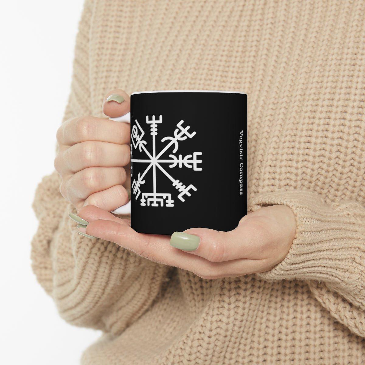 Black Viking Vegvisir Rune Coffee Mug