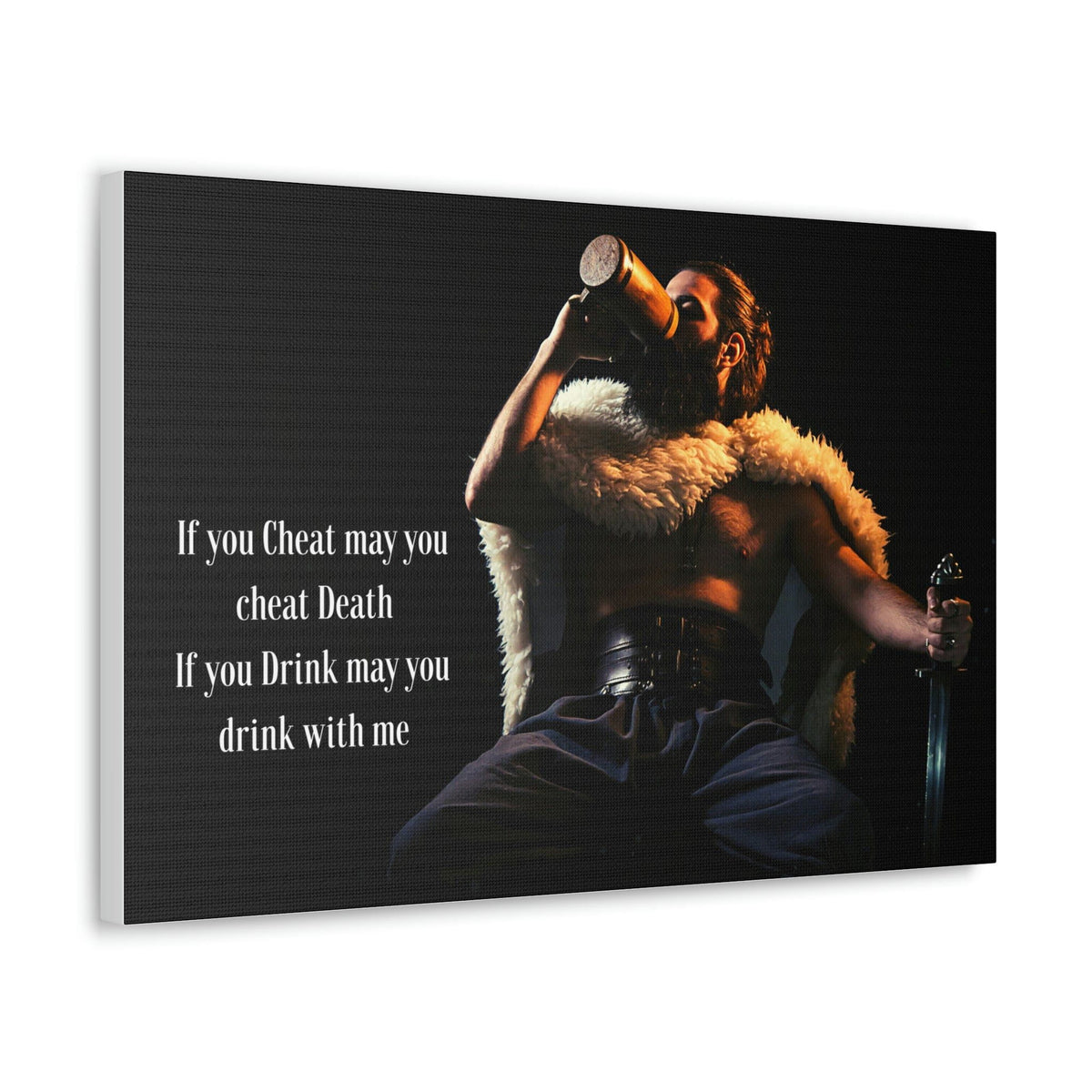 Viking Art on Canvas - &quot;You may drink with me&quot;