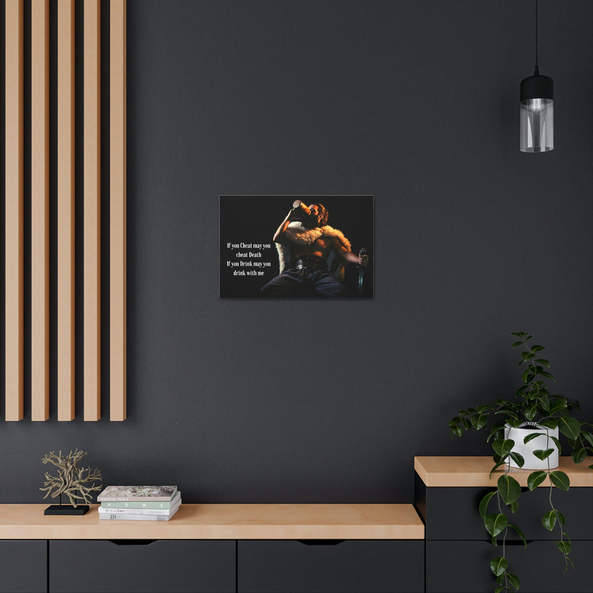 Viking Art on Canvas - &quot;You may drink with me&quot;