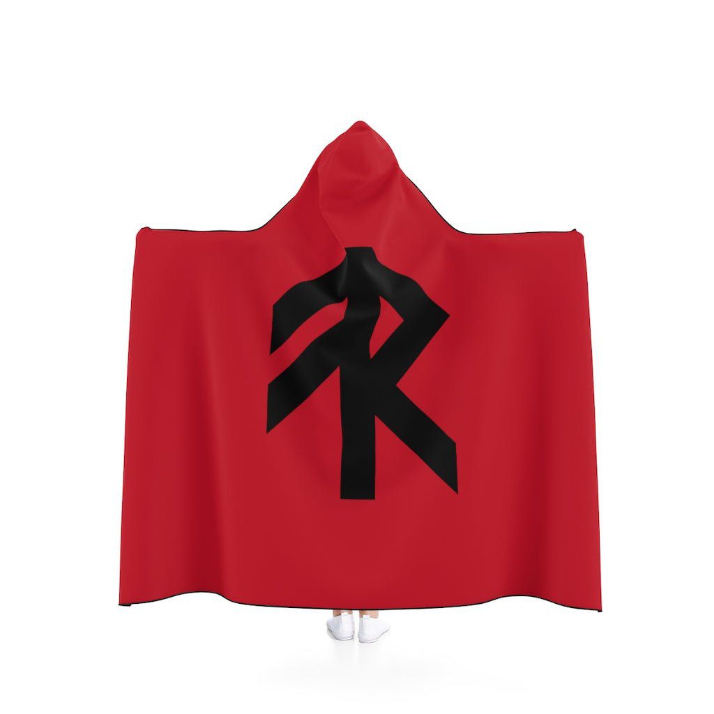 Red Viking Energy Rune Symbol Hooded Blanket