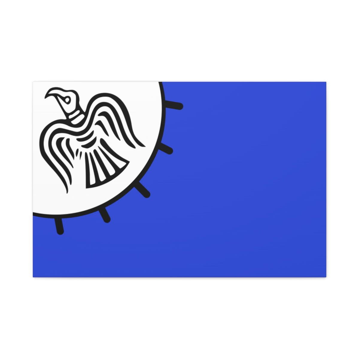 Viking Art on Canvas - Odin&#39;s Raven on White background on Blue Banner