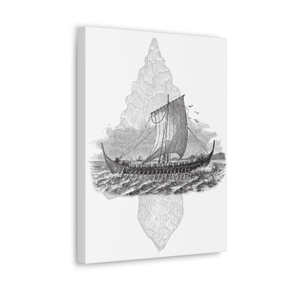 Viking Drakkar Minimalist Scandinavian Canvas - Ready to Hang - Viking Wall Art