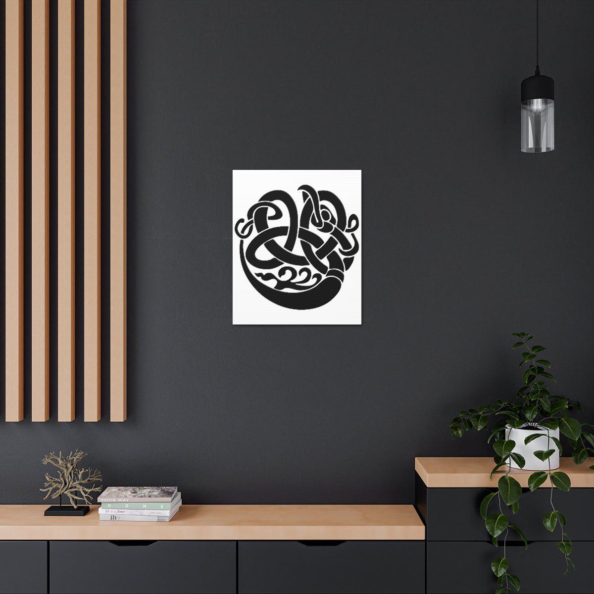 Viking Raven Knotwork Canvas - Ready To Hang - Viking Wall Art