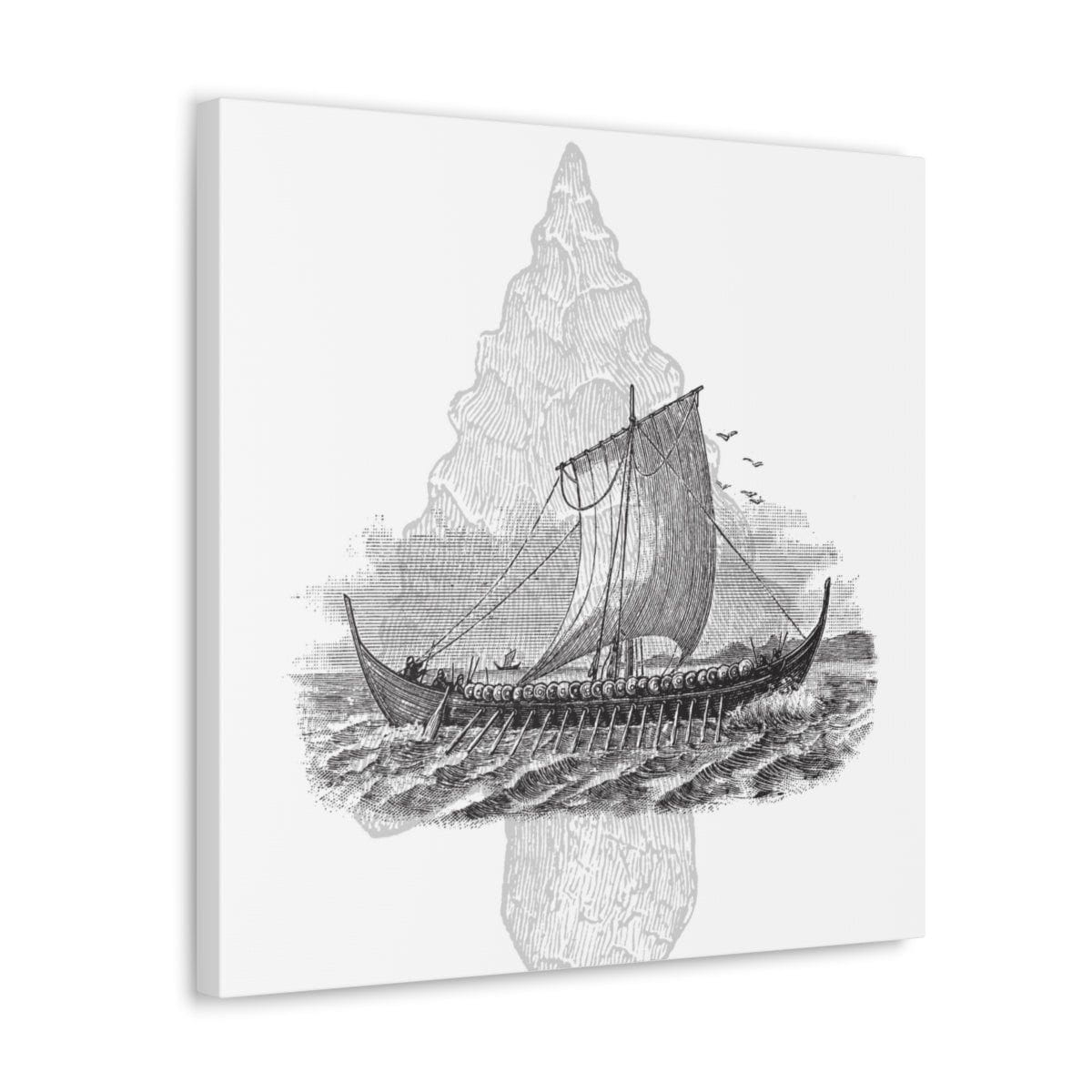 Viking Drakkar Minimalist Scandinavian Canvas - Ready to Hang - Viking Wall Art