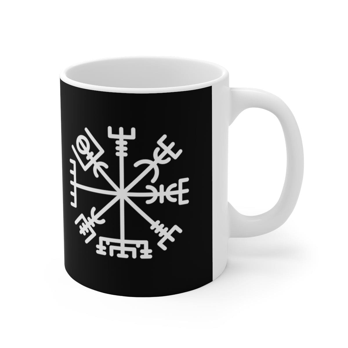 Black Viking Vegvisir Rune Coffee Mug