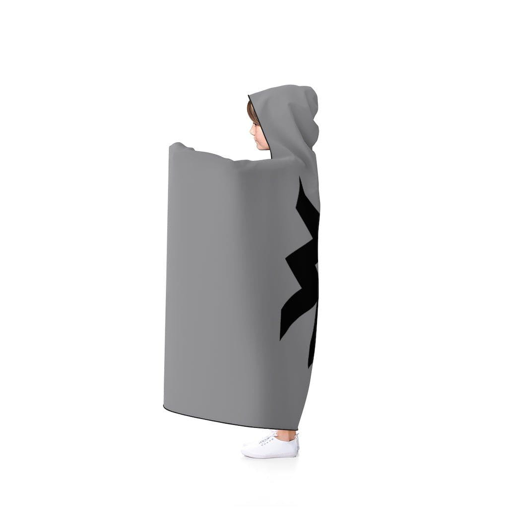 Gray Viking Protection Rune Symbol Hooded Blanket